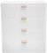 Caja de escritorio con 4 cajones, pequeña torre de almacenamiento, organizador de oficina, caja de almacenamiento con cajones para oficina, dormitorio, cosméticos, blanco, 26 x 20,2 x 29 cm