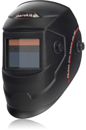 Harukiku True Color Schweißhelm, solarbetrieben, automatische Verdunkelung, breiter Schatten, 4/9-13, für WIG, MIG, ARC, Schweißermaske, Haube (LY-500J)