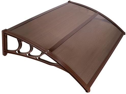SPRINGOS Marquesina Puerta Exterior 120 x 75 x 23 cm Tejadilo de Exterior Techo Exterior Lluvia Tejadillo protecction Lluvia techos de policarbonato Aluminio Protector