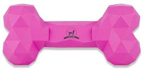 Kauspielzeug für Hunde Kauknochen robust & langlebig: Hundespielzeug gegen Langeweile aus Naturkautschuk für aggressives kauen - befüllbar, robust & gut für die Zahnpflege | Farbe: Hot Pink, Größe: L