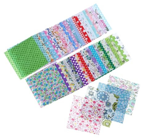 VILLCASE 150 STK Patchworkstoff handgemachtes DIY-Material DIY Stoff zubehör Material zum Nähen DIY-Stoff Beutel Tasche Kleidung Stoff nähen Blumen bedruckter Stoff selber Machen Colorful