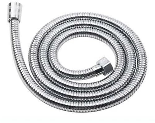 LPHFDCS Mira Shower Hose 1.5m/2m antique/golden/black/gray color Shower Hose, Long Bathroom Shower Water Hose Extension Plumbing Pipe Shower Head Hose(Silver color,200cm)