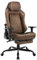 WOLTU Gaming Stuhl, Bürostuhl ergonomisch, mit Langlebiger integrierter Schwamm, adaptiver Lendenwirbelstütze, Fußstütze Armlehnen, Vintage-Kunstleder, Metallrahmen, Braun, GS13br