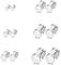 6 Paar Medizinische Ohrstecker Hypoallergen,Gesundheitsstecker Ohrringe Ideal für Empfindliche Ohren,Ohrringe Titan Damen 3-8mm Flatback,Flatback Ohrstecker für Helix,Tragus,Knorpel