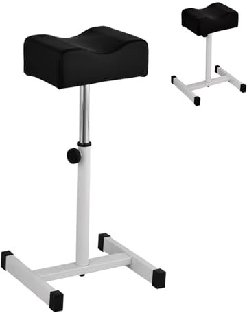 HOMASIS tabouret de pédicure réglable en hauteur 45-65 cm, fauteuil de pédicure pour manucure soin des ongles spa, repose-jambes repose-pieds pour salon de beauté onglerie (noir)