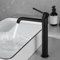PHASAT Rubinetto Bagno Lavabo Alto, Rubinetto per Lavabo, Miscelatore per Lavabo in Nero, Miscelatore Bagno Monocomando in Acciaio Inox PTMP22B