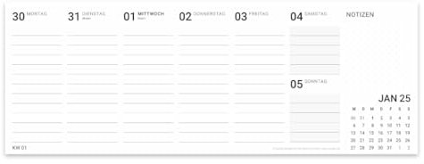 PuK Tischkalender Wochenplaner | Tischkalender quer Block zum Abreißen (Kalender)