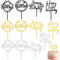 luckaide Happy Birthday Tortendeko, 12 Stück Cake Topper Geburtstag Happy Birthday Tortendeko Gold, Happy Birthday Topper, Verschiedene Formen Acryl Glitter Geburtstag für Mädchen, Kinder, Hochzeit