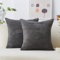 SofaHeaven Set of 2 Jumbo Cord Square Throw Pillow Case Soft Cushion Covers Home for Sofa Couch/Bedroom Decorative Fluffy Large Pillowcases 18x18 Inch (Grey)