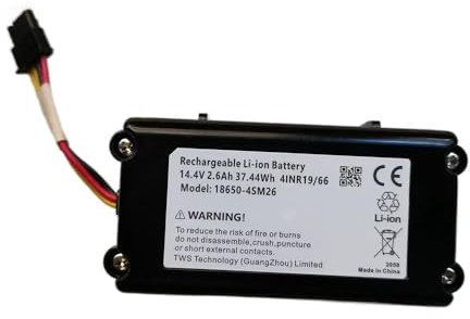 Litanki 18650-4SM26 Batterie de remplacement compatible avec Cecotec Conga 1290, 1390 2600 mAh