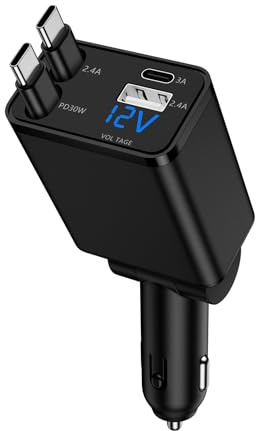 Einziehbares Kfz-Ladegerät-Adapter, 47 W, Zigarettenanzünder, USB-Ladegerät, Reise-Camping-Essentials, Wohnmobil, Schulbedarf, Mercedes, Fiat 500, Ford Fiesta, Auto-Netzladegerät Zubehör
