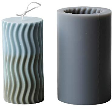 Molde cilíndrico de silicona para hacer velas de cera de soja, molde de burbujas hecho a mano, tamaño grande