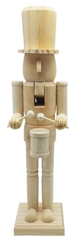 Weihnachts Nussknacker Aus Holz Zum Selber Bemalen, 38cm Nussknacker Figur Basteln Weihnachtsdeko Für Kinder - Weihnachts Dekofigurzum Male Deinen Eigenen Soldaten, Kunst Kreatives Geschenk Spielzeug