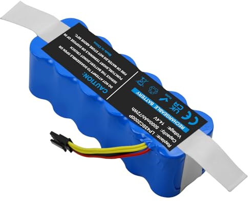 Awekamer 14.4V 5000mAh Ni-MH LP43SC2000P Replacement Battery for Ecovacs Deebot CR120, CR120S, X500, X580, KK8, for Ariete Briciola 2711, 2712, 2713, 2717, for Profimaster Robot 2712