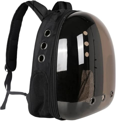 Tragbare transparente Raumkapsel-Katzentasche, atmungsaktiver Haustier-Rucksack for Reisen und Ausflüge(Tea Black)