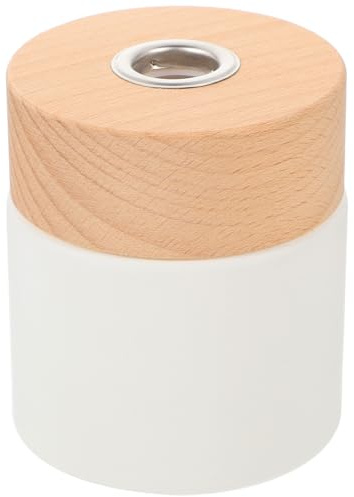 HOMSFOU Diffusorflasche 100ml Mattweiß mit Holzdeckel Aromatherapie Glasflasche für Ätherische Öle Wiederbefüllbarer Raumduftbehälter für Zuhause und Büro