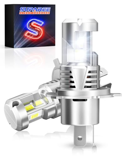SUPAREE H4 LED Headlight Bulbs 3 Sides Illumination H4 LED 30000LM 6500K | LED H4 Headlight Bulb with Cooling Fan Canbus Ready 12V 80W IP68 Halogen Replacement Bulb Plug and Play 2Pcs