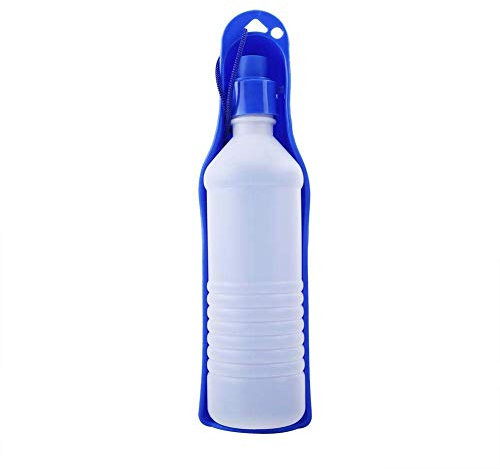 Bottiglia di acqua portatile da viaggio in plastica per cani, cuccioli, gatti, blu, 500 ml, 250 ml, 500 ml