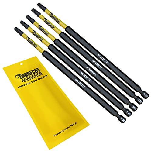 5 x SabreCut SCTX20152_5 152mm T20 TX20 Magnetic Impact Screwdriver Driver Bits Set Torx Heavy Duty