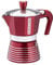 Pedrini Infinity Cafetière en aluminium 6 tasses, pailleté rouge