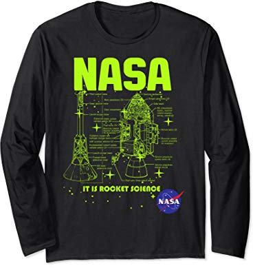 NASA Rocket Science Apollo Blueprint Poster Long Sleeve T-Shirt