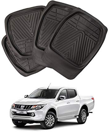 Xtremeauto L200 Deep Tray Rubber Floor Foot Mats Heavy Duty Mud Mats Set of 4