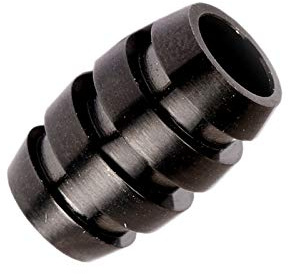 Gold77.de Beads Perlen Bart Perle Edelstahl Black Gun mattschwarz 7mm CNC Firestone Beads Nr. 28 Designperle