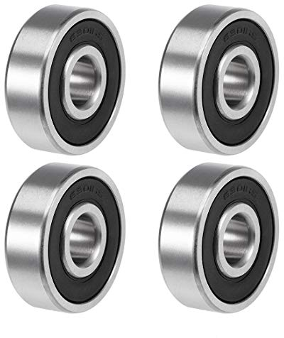 sourcing map 4St Rillen Kugellager 6301-2RS Z2 Doppelt Geschirmt Kohlenstoffstahl 12mm X 37mm X 12mm