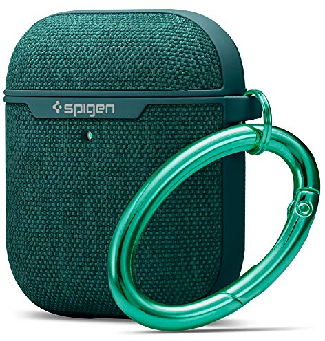 Spigen Urban Fit Entwickelt für Apple Airpods 1 & 2 Hülle Case [LED-Licht sichtbar] - Midnight Green