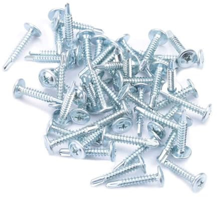 50 pz M4.2 Truss Testa Autoperforante Grande Testa Piatta Viti Autofilettanti Coda di Foratura Vite Set Zincato Ferro Vite di Fissaggio(M4.2 * 19)