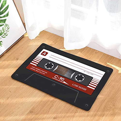 WENHAO Vintage Cassette Tape Non-Slip Indoor Doormat, Carpet Rugs for Living Room, Absorbent Entrance Mat, 50 x 80 cm (C/50x80cm)