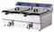 Ristoattrezzature Friggitrice Elettrica Professionale - Doppia Vasca - Con Rubinetto di Scarico - Acciaio Inox - Per Pub, Bar, Ristoranti - Da Banco - 16+16 Litri, Capacità Olio 12+12 Litri