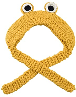 JINGLING Baumwolle Frosch Hut, Tiermützen Grüne Frosch, Froschmütze, Gehäkelt, Gestrickt, Für Draußen, Herbst, Großes Auge, Frosch, Niedlich, Ohrenschutz, Beanie-Mütze, Strickmützen