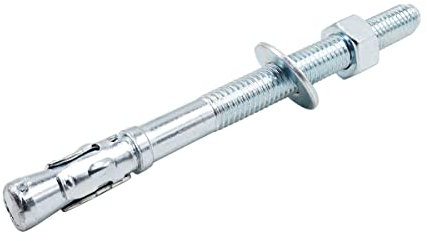 Horiznext 1/2 x 6 inch Carbon Steel Wedge Anchor kit for Concrete Cement Wall Floor Ground Deck Fence Base Bracket, Drill Stud Post Strong Screw Bolt Set.(4 pcs)