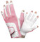 Sommer-Golfhandschuhe für Erwachsene, atmungsaktiv, fingerlos, Damen-Golfhandschuhe, elastisches Lycra-Gewebe, ein Paar linke und rechte Hände -18-21 (Rosa)