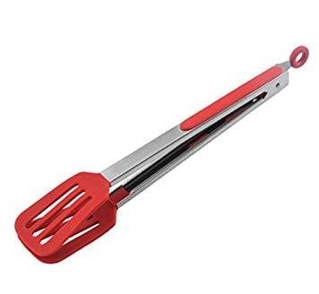 RTHGTFQZ Pinzas Cocina Pinzas de Comida, for Cocina de Cocina, Barbacoa, con Silicona, (Rojo) Tamaño: 34 * 5,5 cm, Resistencia a Alta Temperatura