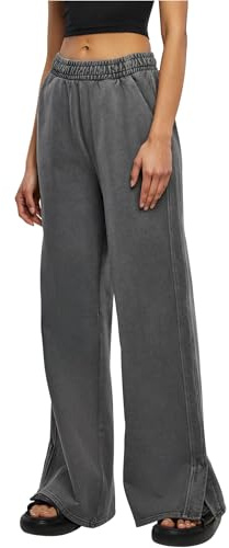Urban Classics Damen Ladies Heavy Terry Garment Dye Slit Pants darkshadow, 4XL
