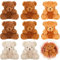 Threan 8 Pièces Mini Ours en Peluche 4 Pouces Petit Jouet Poupée Doux Remplisseur de Boîte Cadeau de Mariage pour Fête d'anniversaire (Café, Jaune-Brun, Gris-Brun, Abricot)