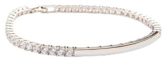 Amoonìc Damen Armband Silber 925 mit Gravur | Tennisarmband mit Zirkoniasteinen | Personalisierte Armkette für Frauen als Geschenk für Mutter Tochter Freundin