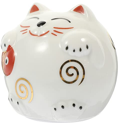 Operitacx Glückskatze Sparschwein, Japanisch Maneki Neko sparbüchse aus Keramik, Spardose Ornament Keramik Spardose