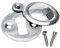 Chrome Covered Key Escutcheon Round Front Door Keyhole Victorian Escutcheon Covered 35mm Plate Lock Cover with Screws for Internal Doors for Security and Protection from Key Damage.