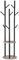 HOOBRO Garderobenständer, Freistehender Kleiderständer, Garderobe in Baumform mit 8 Haken, 2 Runde Ablagen, für Kleidung, Hut, Tasche, Wohnzimmer, Schlafzimmer, Büro, Greige-Schwarz EBG33YM01