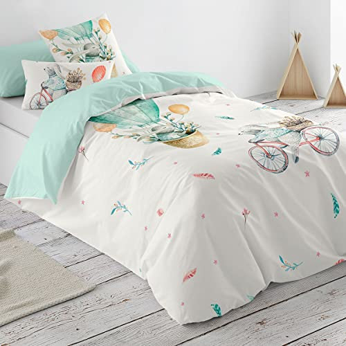 NATURALS - Bettbezug für 90-100 % Baumwolle - Bettbezug 150 x 220 cm + 1 Kissenbezug 45 x 110 cm - Dora