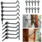 KITERI 10 Pcs Cabin Hook and Eye Latch, 2.5''/4'' Door Latch Black Gate Hook Lock Metal Door Hook Latch Catch Silent Holder Garden Gate Latch with Screws for Door Gate Window Closet Shed