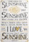 Geroclonup Dekoratives Schild mit Aufschrift You are My Sunshine, cremefarben mit grauem Schriftzug, Vintage-Plakette, Poster, Wanddekoration, 20 x 30 cm