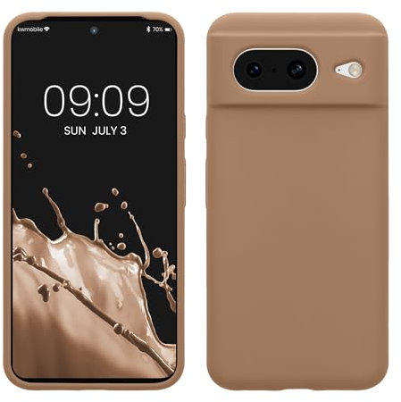 kwmobile Housse Compatible avec Google Pixel 8 Coque - Housse de téléphone Protection Souple en TPU Silicone - Cappuccino