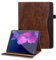 ONETHEFUL Hülle für Lenovo Tab P12 12,7 Zoll Tablet Premium Pu Leder Klappständer Schutzhülle mit Stifthalter und Dokumentschlitze, Lenovo Tab P12 2023 TB370FU Auto Schlafen/Wachen Braun