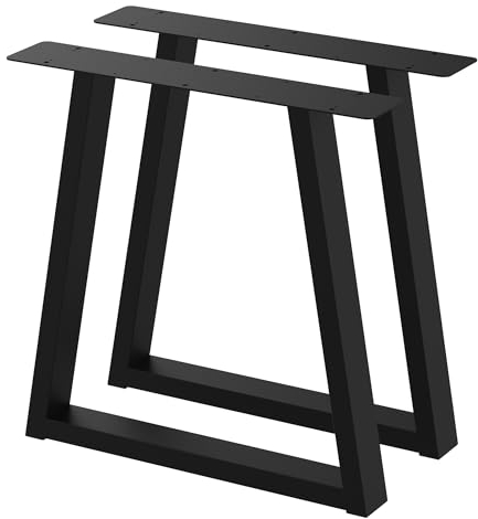 BK Styl 2 Stück Tischbeine aus Metall V-Form | Tischgestell aus 80x40mm Profilen | Tischkufen Tischfüße Möbelbeine für Schreibtische & Esstische I Stahl Pulverbeschichtet I DIY (715x720mm Black)