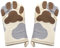1 Pair Oven Gloves Cute Cat Paw Microwave Oven Mitts Heat Resistant Kitchen Cooking Pizza Bread Baking Gloves Kitten Paw Mittens Pot Holder Elbow Cuff Grilling BBQ Gloves for Women