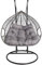 2mGoods Hängesessel mit Gestell für 2 Personen, Korbhängesessel Outdoor & Indoor, Hängekorb Sessel Outdoor Garten, mit Gestell und XXL Rückenkissen, Polyrattan Hängestuhl 2 Personen (Hellgrau)
